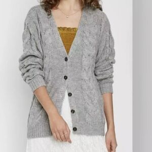Wild fable gray button down cardigan size Medium